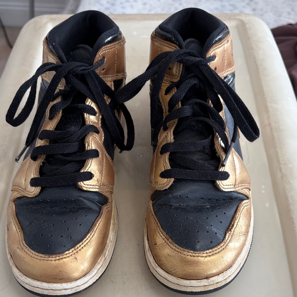 Jordan Kids Sneakers Black and Gold